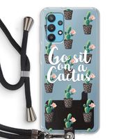 Cactus quote: Samsung Galaxy A32 4G Transparant Hoesje met koord