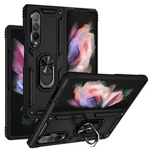 Samsung Galaxy Z Fold3 5G hybride hoesje met metalen standaard - zwart