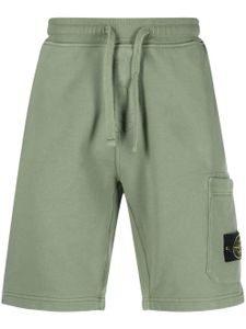 Stone Island short de sport en coton à logo Compass - Vert