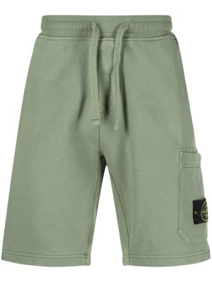 Stone Island short de sport en coton à logo Compass - Vert