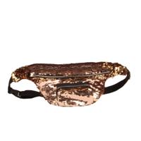 Pailletten taille tas dubbel kleur make-up tas zeemeermin portemonnees borst Pack vrouwen meisje reizen gsm zak (mokka goud)