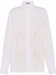 Prada chemise en coton à manches longues - Blanc