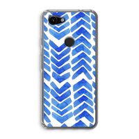 Blauwe pijlen: Google Pixel 3a Transparant Hoesje