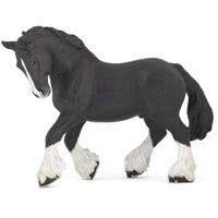 Plastic speelgoed figuur zwart Shire paard 15 cm   - - thumbnail