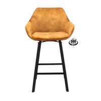 Haluta Barkruk Tessa met armsteun - Draaibaar - Cognac (zithoogte 65cm)