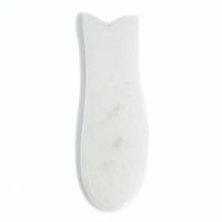 Guasha Schraper Witte Jade Vis - 95 mm - thumbnail