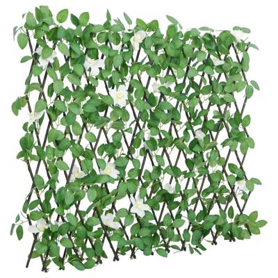 VidaXL Kunstplant klimop op latwerk uittrekbaar 186x30 cm groen