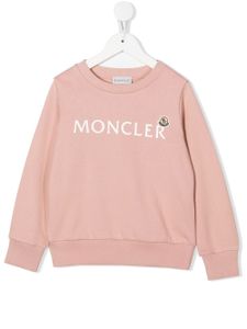 Moncler Enfant sweat en coton à logo imprimé - Rose