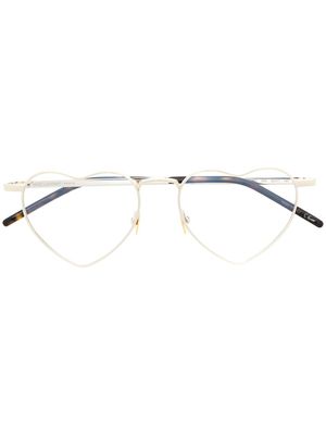 Saint Laurent Eyewear lunettes de soleil à monture cœur - Argent