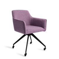 Jesper Home Eetkamerstoel 'Hofu' Glide Black, kleur Violet Daisy