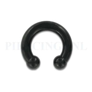 Circulair barbell 5 mm flexibel zwart
