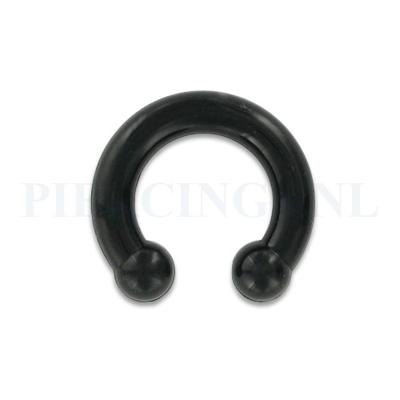 Circulair barbell 5 mm flexibel zwart