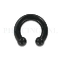 Circulair barbell 5 mm flexibel zwart