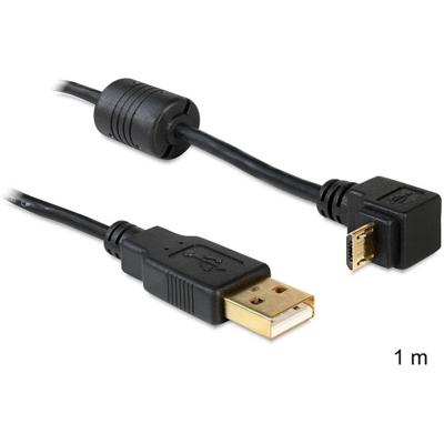Delock USB-kabel USB 2.0 USB-A stekker, USB-micro-B stekker 1.00 m Zwart 83148
