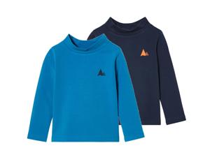 lupilu 2 kinder thermoshirts (98/104, Blauw/donkerblauw)