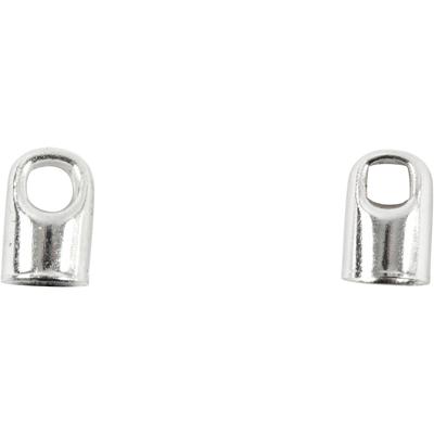 Creativ Company Eindkap, l: 7 mm, d 4,5 mm, verzilverd, 50 stuk/ 1 doos