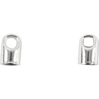 Creativ Company Eindkap, l: 7 mm, d 4,5 mm, verzilverd, 50 stuk/ 1 doos