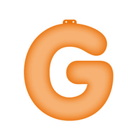 Oranje opblaasbare letter G - thumbnail