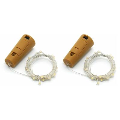 Flesverlichting - 2x - LED lichtsnoer - 80 cm - kurk - voor wijnfles - verlichting