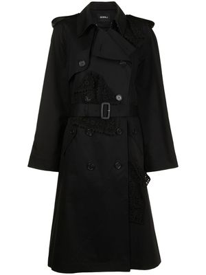 Goen.J trench à design à empiècements - Noir