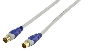 HQ Coax(m)/Coax(f), 0.75m coax-kabel 0,75 m Coaxial Coaxiaal Grijs