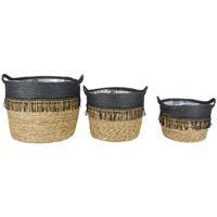 Gerkimex Mandenset 3-delig naturel/antraciet