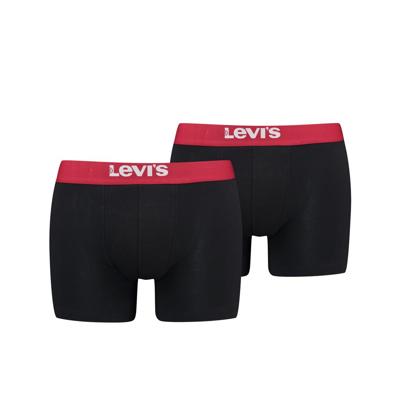 Levi's Boxershorts Solid Basic Organic Cotton 2-pack Black / Red-XL