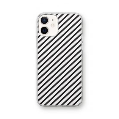 Strepen zwart-wit: iPhone 12 Transparant Hoesje