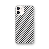 Strepen zwart-wit: iPhone 12 Transparant Hoesje