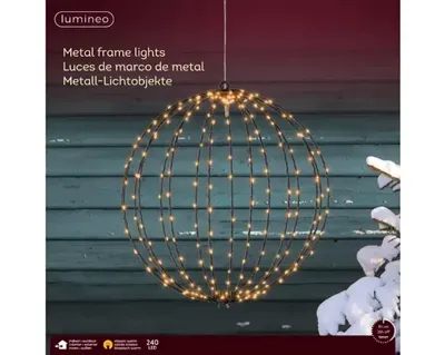 Lumineo Micro LED Framelight Ø38 cm zwart met klassiek warm licht