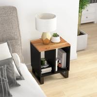 Bijzettafel 40x31x46 cm massief acaciahout en bewerkt hout Bijzettafel 40x31x46 cm massief acaciahout en bewerkt hout