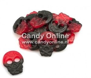 Bubs Bubs - Godis Raspberry/Licorice Skulls 1 Kilo