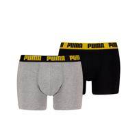 Puma Boxershorts Basic 2-pack Grey/Black/Yellow-XXL