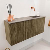 Toiletmeubel Mondiaz Joya Dlux | 90 cm | Meubelkleur Dusk | Faye wastafel Oza Wasbak Rechts | Zonder kraangat(en)
