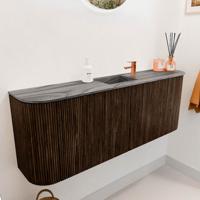 Toiletmeubel Mondiaz Joya Dlux | 113.2 cm | Meubelkleur Walnut | Faye wastafel Sombra Wasbak Midden | 1 kraangat