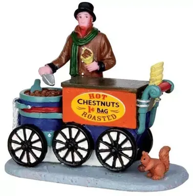 Lemax roasted chestnuts kerstdorp figuur type 4 Caddington Village 2014