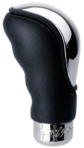 Simoni Racing Pookknop Brio - Chroom/Zwart Leder SRPK27N
