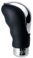 Simoni Racing Pookknop Brio - Chroom/Zwart Leder SRPK27N