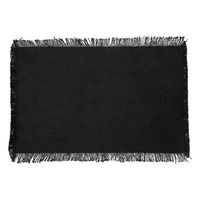 Secret de Gourmet placemats Kenya - 1x - zwart - 45 x 30 cm - katoen - met franjes Secret de Gourmet placemats Kenya - 1x - zwart - 45 x 30 cm - katoen - met franjes