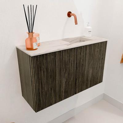Toiletmeubel Mondiaz Joya Dlux | 70 cm | Meubelkleur Shadow | Faye wastafel Nata Wasbak Rechts | Zonder kraangat(en)