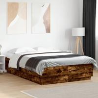 Bedframe bewerkt hout gerookt eikenkleurig 120x200 cm