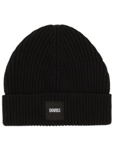 Dolce & Gabbana DGVIB3 bonnet en maille nervurée à patch logo - Noir