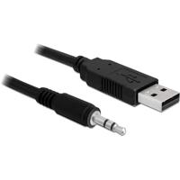 Delock USB-kabel USB 2.0 USB-A stekker, Jackplug-stekker 3,5 mm 1.80 m Zwart 83115 - thumbnail