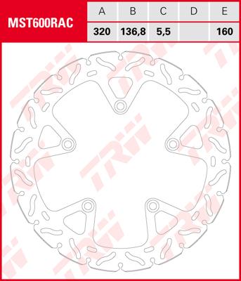 TRW Remschijf, remschijven voor de moto, MST600RAC