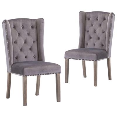 Eetkamerstoelen 2 st fluweel grijs