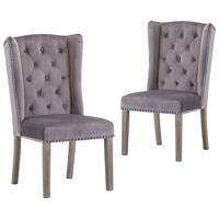 Eetkamerstoelen 2 st fluweel grijs