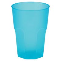 Drinkglazen frosted - turquoise - 6x - 420 ml - onbreekbaar kunststof - Feest/cocktailbekers