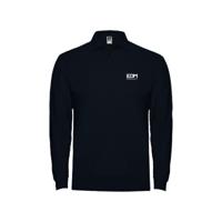 Heren polo met lange mouwen EDM Zwart - Maat: L