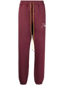 RHUDE pantalon de jogging à logo brodé - Rouge