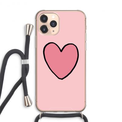 Hartje: iPhone 11 Pro Max Transparant Hoesje met koord